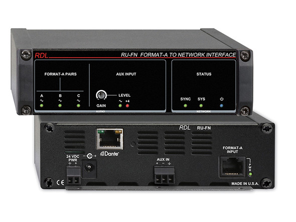 Radio Design Labs RU-FN Format A to Network Interface - 1 Format A, 1 Balanced Line Aux Inputs - Dante Output