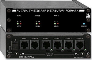 Radio Design Labs RU-TPDA Active Distributor - Twisted Pair Format-A Format-A input to Four outputs