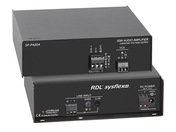 Radio Design Labs SF-PA50AX 50 W Mono Audio Amplifier - 70 V or 100 V - Export Model - Excludes Power Cord
