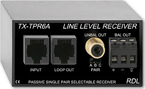 Radio Design Labs TX-TPR6A Passive Single-Pair Receiver - Twisted Pair Format-A - balanced line output