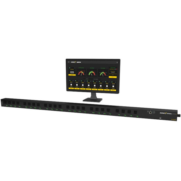 SurgeX SX-VS-1624 No Surge Protection, 16A, 24 IEC OUTLET, 0RU VERTICAL PDU