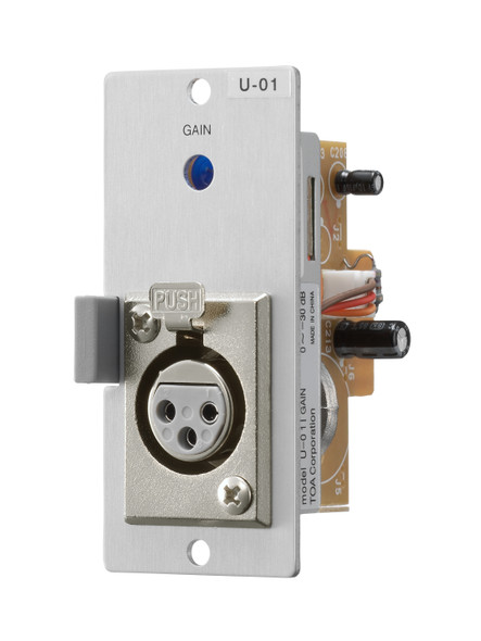 TOA U-01F Line Input Module, Unbalanced, 220k Ohms, Female XLR