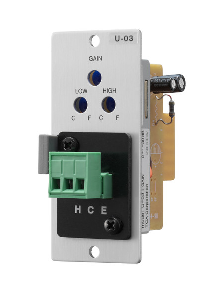 TOA U-03S Line Input Module, Lo/Hi-Cut Filters, Removable Terminal Block