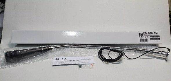 TOA DM-518-AM Gooseneck Paging Microphone with Push-to-Talk Switch and Relay Output