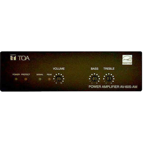 TOA AV-60S-AM Class D Micro Plenum-rated (UL2043) power amp 60W - 4 Ohms or 70V)