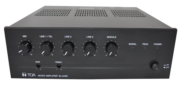 TOA BG-2240D-AM BG-2000 Series - 5 Input Mixer Amplifier (240W Class-D 70V)