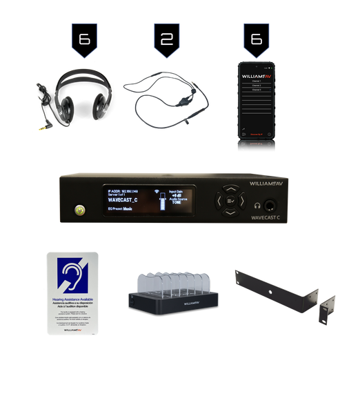 Williams AV WF SYS2C-00 WaveCAST System With 6 WAV Pro Wi-Fi Receiver Kit