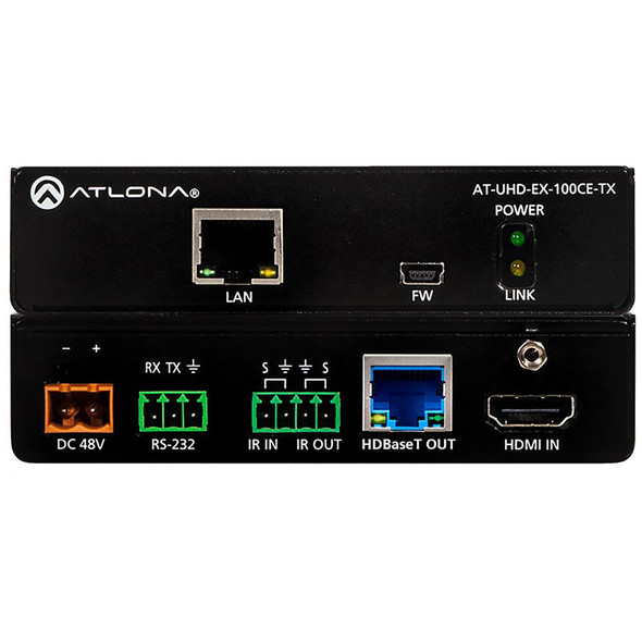 Atlona AT-UHD-EX-100CE-TX 4K/UHD HDMI over HDBaseT Transmitter - Ethernet, Control, & PoE