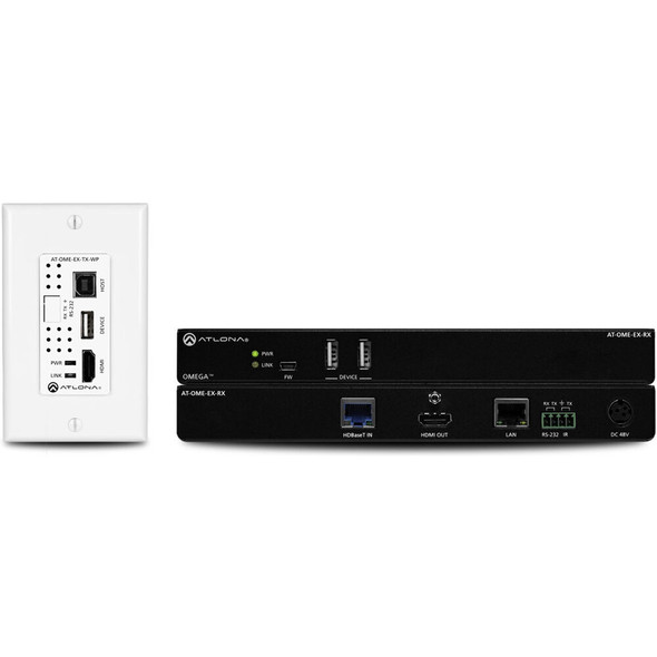 Atlona AT-OME-EX-WP-KIT Omega 4K/UHD HDMI Over HDBaseT TX Wallplate/RX with USB, Control & PoE