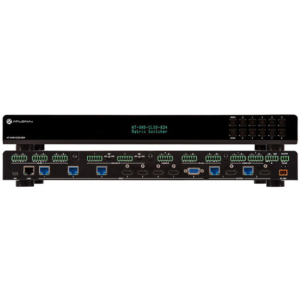 Atlona AT-UHD-CLSO-824 4K/UHD 8x2 Multi-Format Matrix Switch with Dual HDBaseT and HDMI Out