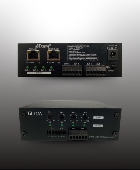 TOA M-44DT 4 Mic Line Dante Audio Mixer and Interface