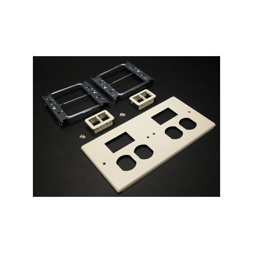 Wiremold V4047-2BBTT 4047 Four-Gang Cover Two Duplex & Two TracJack Mini Adapters