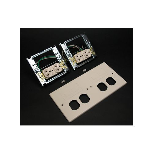 Wiremold G4047-2WWFF 4047 Four-Gang Cover With Two Duplex & Two Modular Furniture Openings