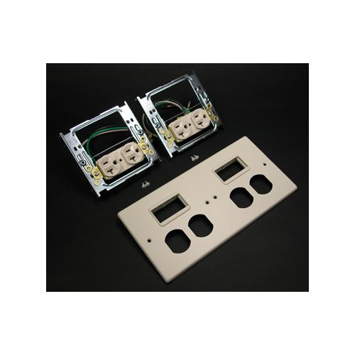 Wiremold G4047-2WWSS 4047 Four-Gang Cover With Two Series II Mini Adapters
