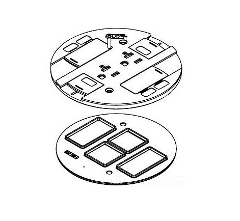 Wiremold RC3SHTCGY RC3 Multi-Service Poke-Thru Device Slide Holder Assembly