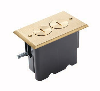 Wiremold LEGFB1DRB WOOD FLOOR BOX BRUSHED BRASS COVER