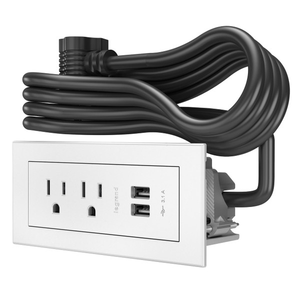Wiremold RDZWH10 Furniture Power Basic Power Unit with 10ft Cord - White