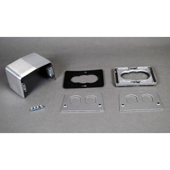 Wiremold 525G Service Box Fitting, Type: Duplex Receptacle Opening, Metallic