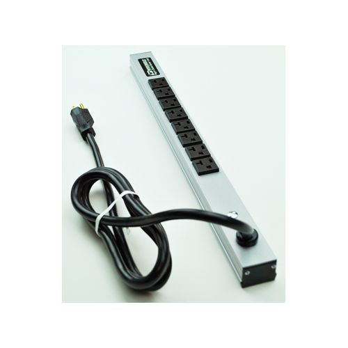 Wiremold 2008ULBD20R CabinetMate Plug-In Outlet Center Unit / 120V/20A/20" long/8 O/L /15' cord