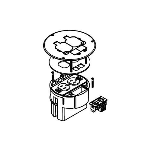 Wiremold 863DPCOMAL 863DPCOMAL Series Dual Service Floor Box Kit
