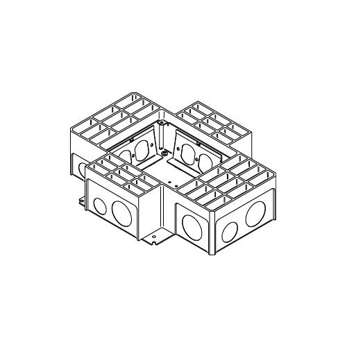 Wiremold RFB4-4DB RFB4-4DB Series Four-Compartment Box With Four Duplex Receptacle Brackets