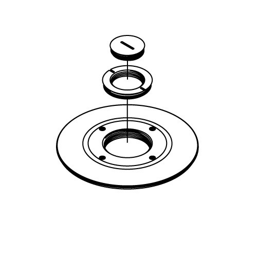 Wiremold RC9CM2TCBK RC9AM2STC Single-Service Furniture-Feed Poke-Thru Device Cover Assembly