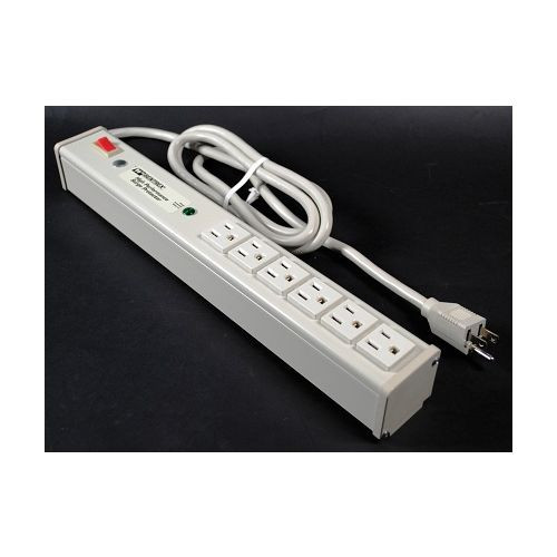 Wiremold M6S Plug-In Outlet Center Unit / 120V/15A/6 O/L /lighted switch/6\' cord/Premium Grade Surge