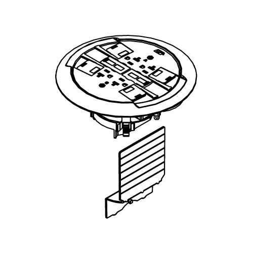 Wiremold 881RC4ATCGY Ratchet-Pro 881 Series Multiple Service Floor Box Cover Kit