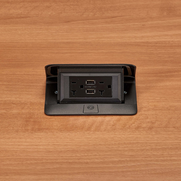 Wiremold DQFF20UBK Field Wired deQuorum Single Flip Up Unit with USB