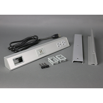 Wiremold TSAM1F1AL1U TableSource Table Box with 1 Communication Opening, Backsplash-Mounted, 6' Cord