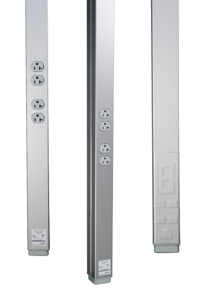 Wiremold 25DTP-E10 Tele-Power Series Pole, 2 Duplex Receptacles, 20A, 10-1/2'