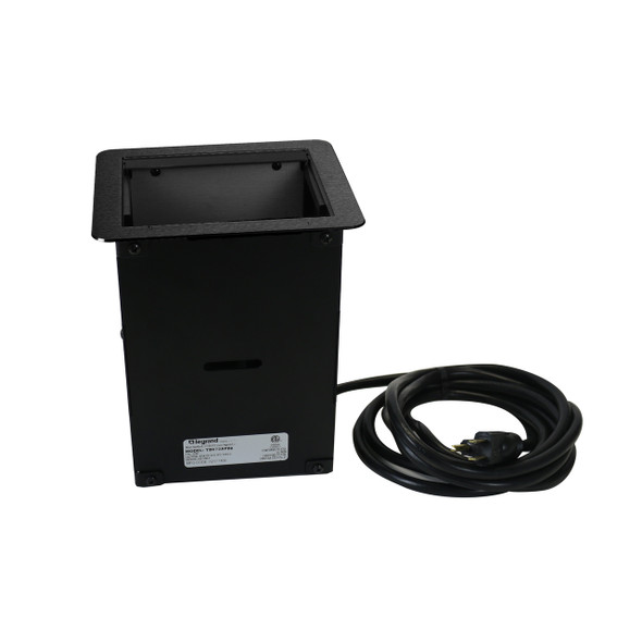 Wiremold TB672AUBK InteGreat A/V Table Boxes With USB, Cord Ended, Black