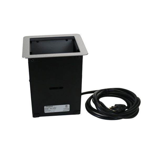 Wiremold TB672AUAL InteGreat A/V Table Boxes With USB, Cord Ended, Aluminum