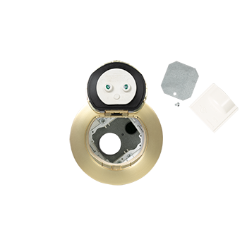 Wiremold 4ATSB 4ATSB 4 inch Unwired Flush Syle Assembly in Satin Brass