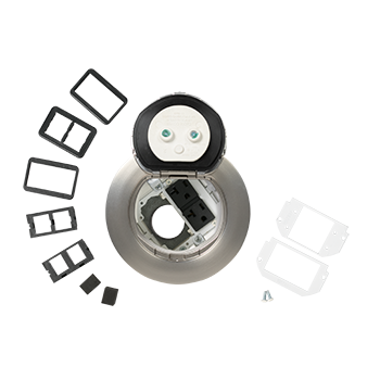 Wiremold 4ATP2RSN 4ATP2RSN 4 inch Prewired Flush Syle Duplex in Satin Nickel