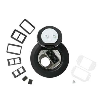 Wiremold 4ATCP2CRBK 4AT Prewired Dual Service Controlled Receptacle Evolution Poke-Thru Device-Black