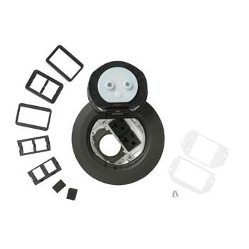 Wiremold 4ATCP2RGY 4AT Prewired Dual Service Style Evolution Poke-Thru Device-Gray