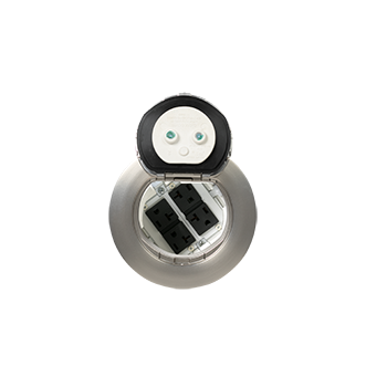 Wiremold 4ATP4RSN 4ATP4RSN 4 inch Prewired Flush Syle 4 Receptacle in Satin Nickel