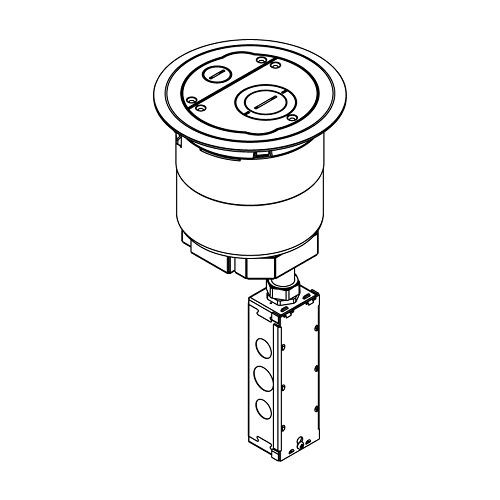 Wiremold 6ATCFFGY Evolution 6ATCFF Series Recessed Furniture Feed Assembly with Surface Style Cover