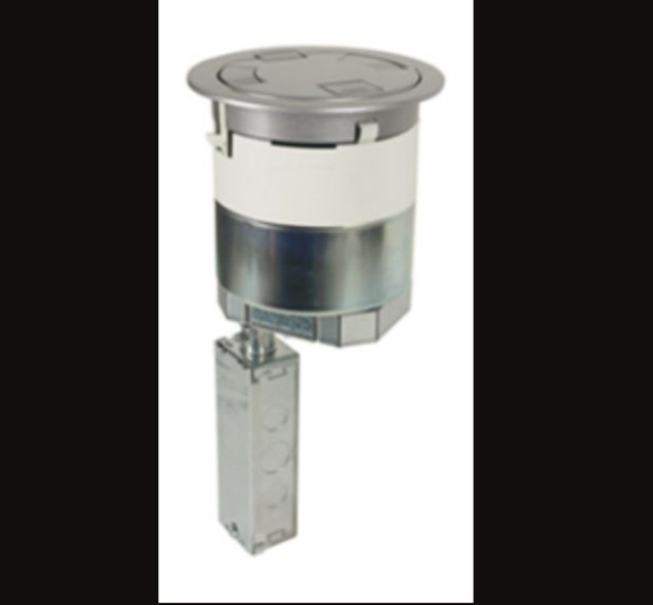 Wiremold 6ATC2PNK Poke-Thru, Recessed, Nickel, Diameter: 6", Depth: 16-1/4