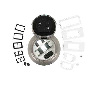 Wiremold 6ATC2PAVSN 6in Prewired AV Poke-Thru Surface Assembly Satin Nickel