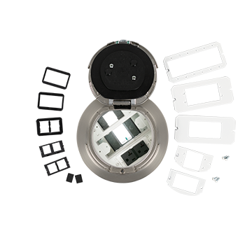 Wiremold 6AT2SN 6in Prewired Flush Style Assembly Satin Nickel