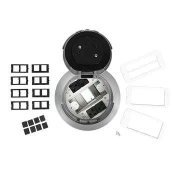 Wiremold 6AT2PAA 6in Prewired Flush Style Assembled AA Brushed Aluminum