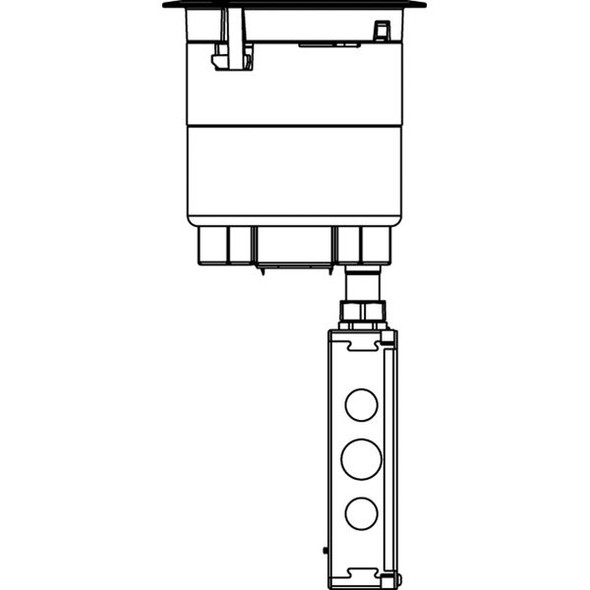 Wiremold 6ATC2PGY Poke-Thru Device, Recessed, Assembled Unit, Metallic Cover