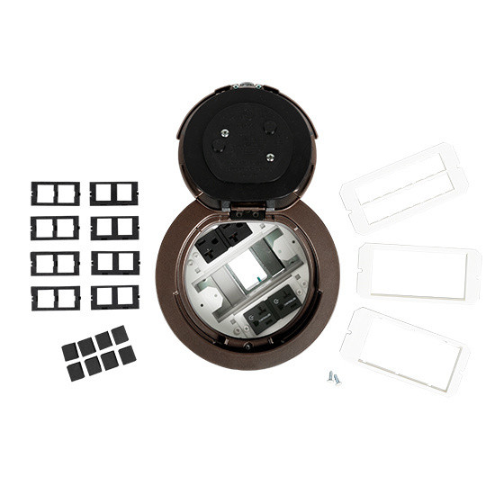 Wiremold 6AT2PCRBZ 6in Prewired Flush Bronze Assembly Marked Controlled BK CKT