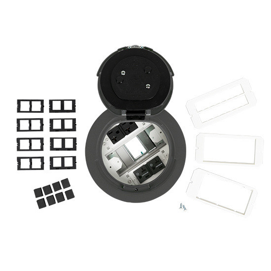 Wiremold 6AT2PCRGY 6in Prewired Flush Gray Assembly Marked Controlled BK CKT