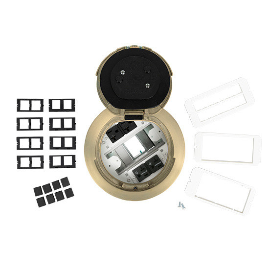 Wiremold 6AT2PCRSB 6in Prewired Flush Satin Brass Assembly Marked Controlled BK CKT