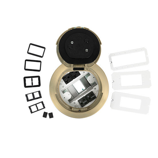 Wiremold 6ATC2PCRSB 6in Prewired Surface Satin Brass Assembly Marked Controlled BK CKT