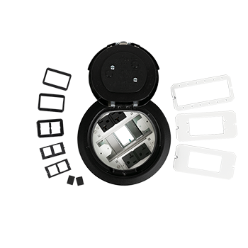 Wiremold 6ATC2PBK-50 6inch Prewired Surface Poke-Thru W 50ft Lead Black