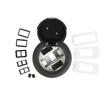 Wiremold 6ATC2PGY-50 6inch Prewired Surface Poke-Thru W 50ft Lead Gray